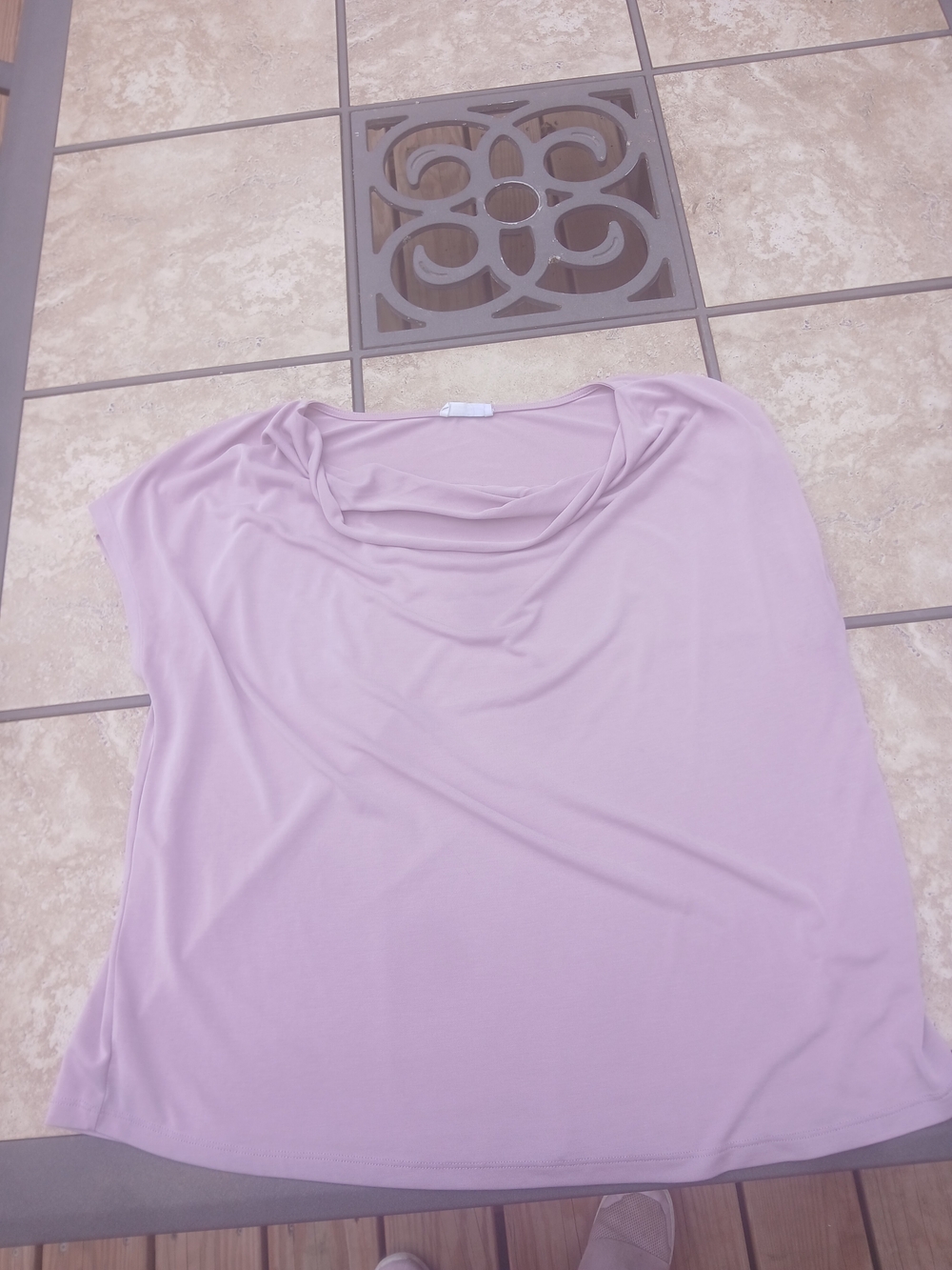 Sleeveless Draped Neck Tunic - Light Mauve